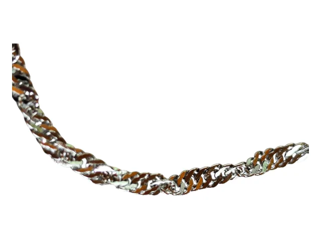 Stainless steel Figaro chain w clasp, 3mm, 60cm