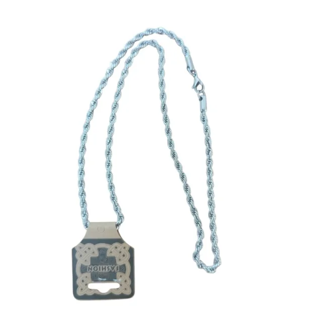 Rope Chain with lobster clasp, Stainless steel, 3.7mm wide, 56.2cm