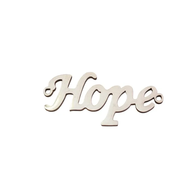Hope word connector link, 24mm in stainless steel