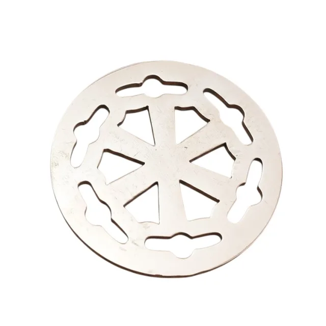 Mandala pendant, stainless steel, openwork radial design, 25mm (no bail)