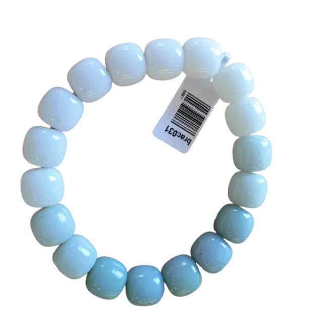 Ombre resin bracelet, green, stretchcord