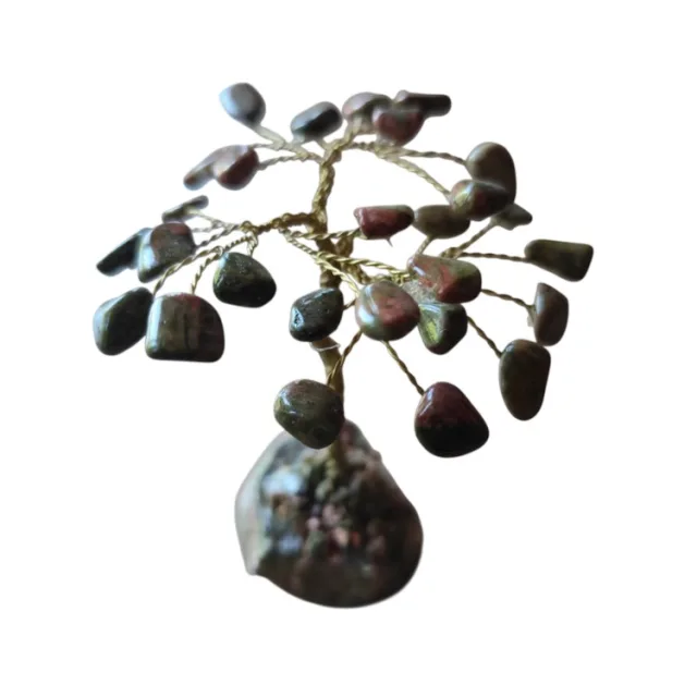 Gemstone tree with 27 stones, Unakite, 9-10cm