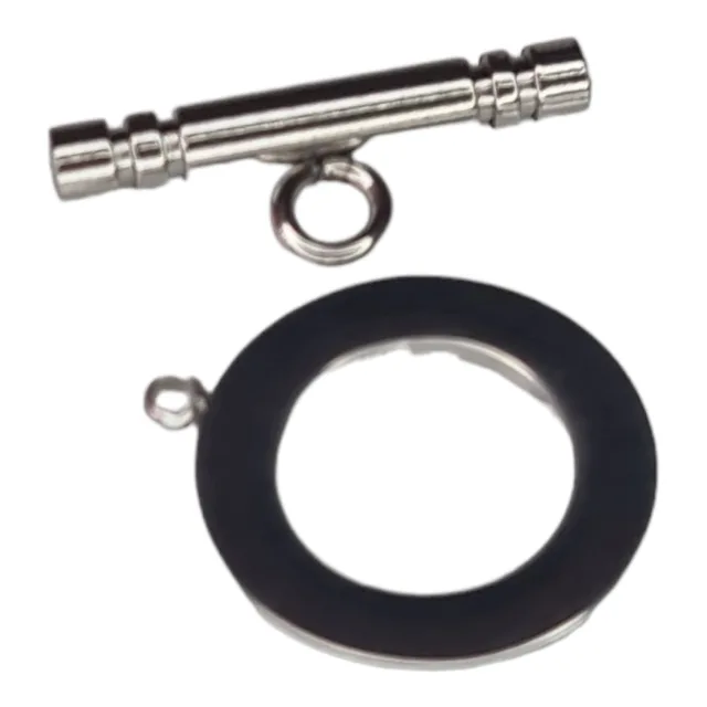 Bar and toggle clasp, stainless steel, 18mm