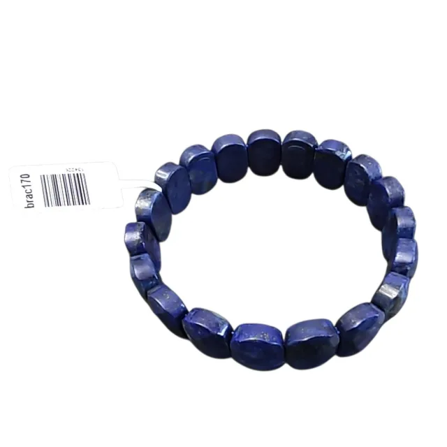 Faceted oval Lapis Lazuli stretchcord bracelet