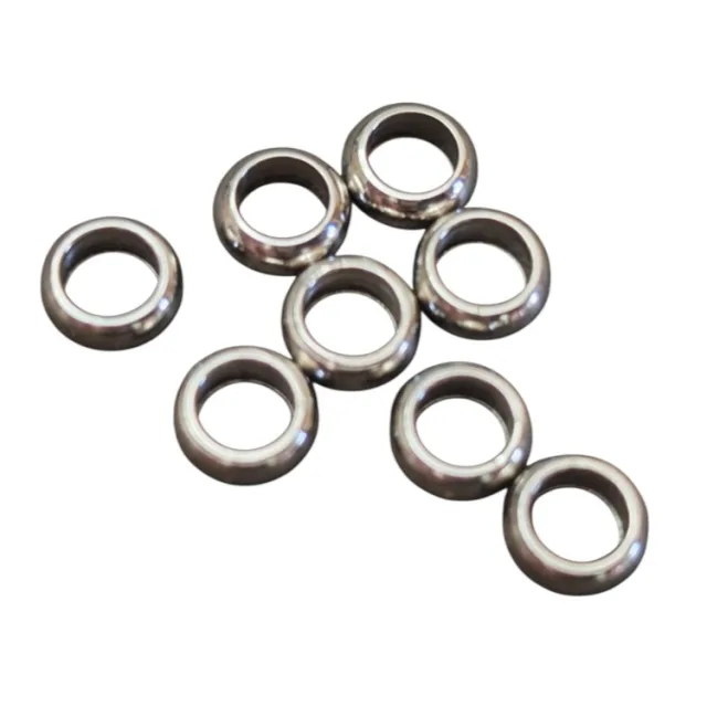 8 x Stainless steel bead spacer, 2.01mm x 4.95mm, Hole diameter 3.5mm