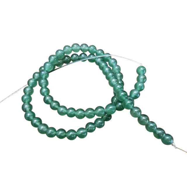 Green aventurine bead string, round, 6mm, 39cm