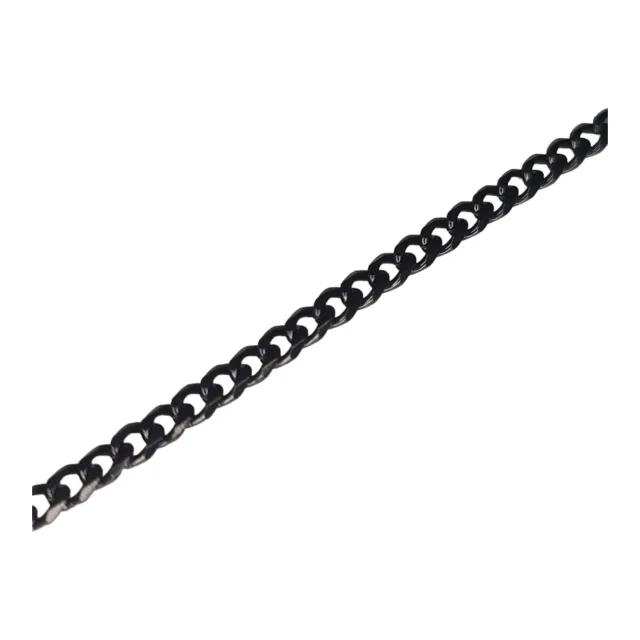 Black Stainless steel chain w clasp, 2mm, 60cm,