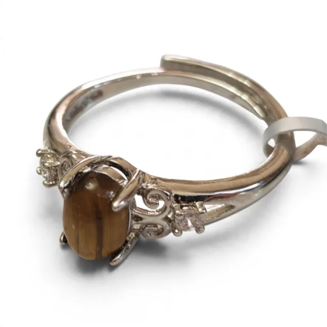 Dress Ring with Tigers Eye Cabochon