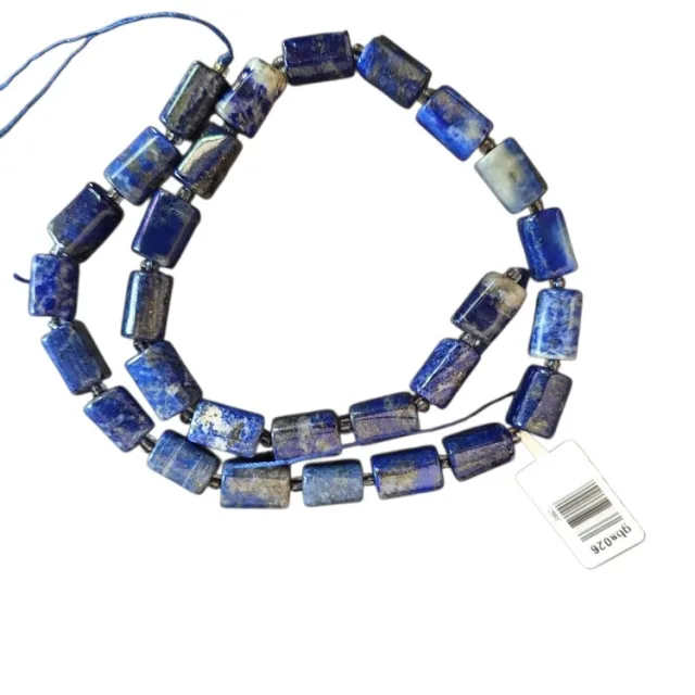 Lapis lazuli irregular tube shaped bead strand, 10-12x 6-8mm, 40cm