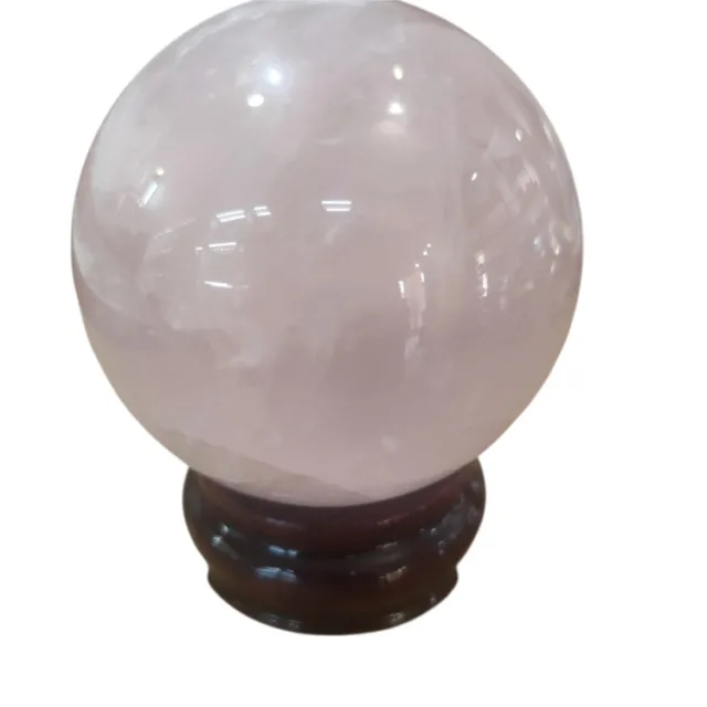 Rose Quartz Sphere on stand, 10cm high
