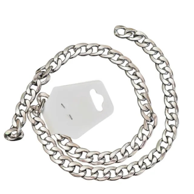 Stainless steel flat curb chain, 9x13mm, 0.5 meter