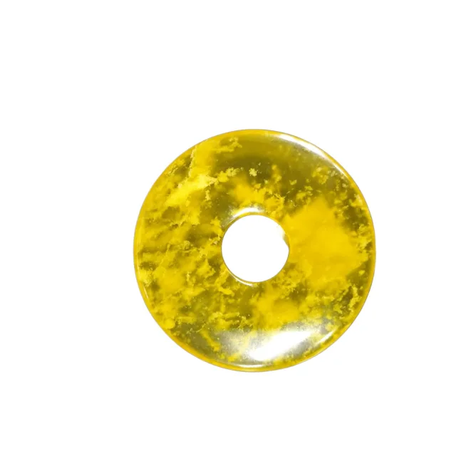Yellow Serpentine donut, 30mm with 8mm diameter hole