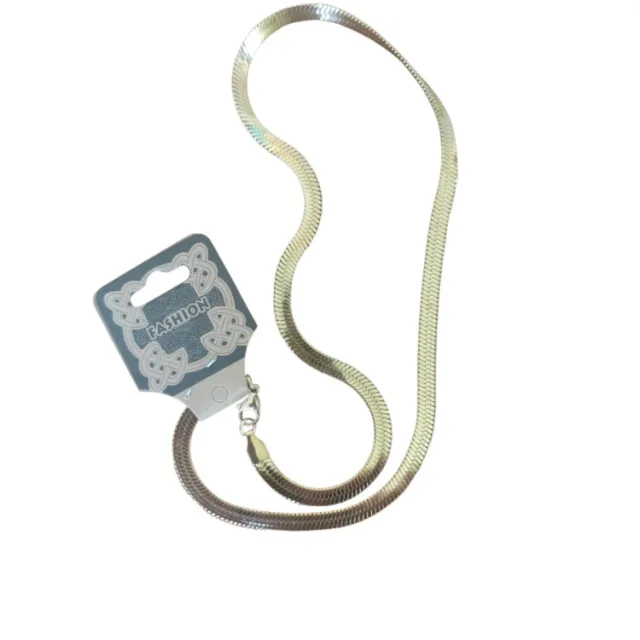 Gold color Blade Chain with lobster clasp, Stainless steel, 5mm wide, 45cm