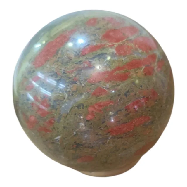 Unakite sphere,11.2cm (Roughly the size of a small soup bowl)