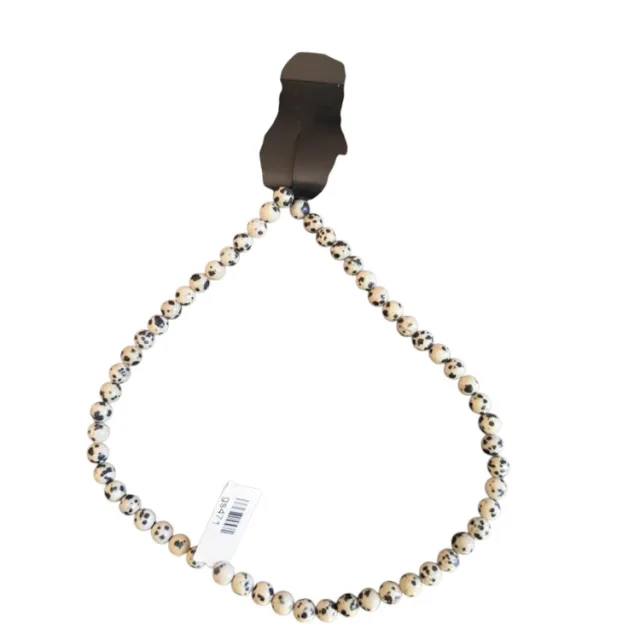 Dalmatian stone bead string, 6mm, round, 40cm