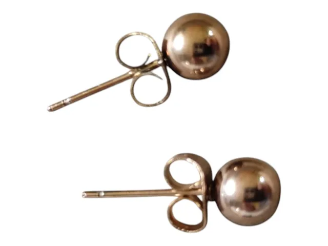 1 pair ball stud earring, 6mm ball, stainless steel rose gold