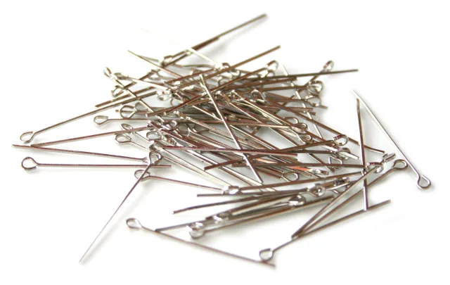 10x Stainless Steel eye pins, 0.6x25mm