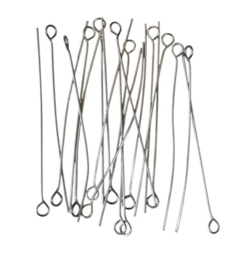 20x Stainless Steel eye pins, 0.6x45mm