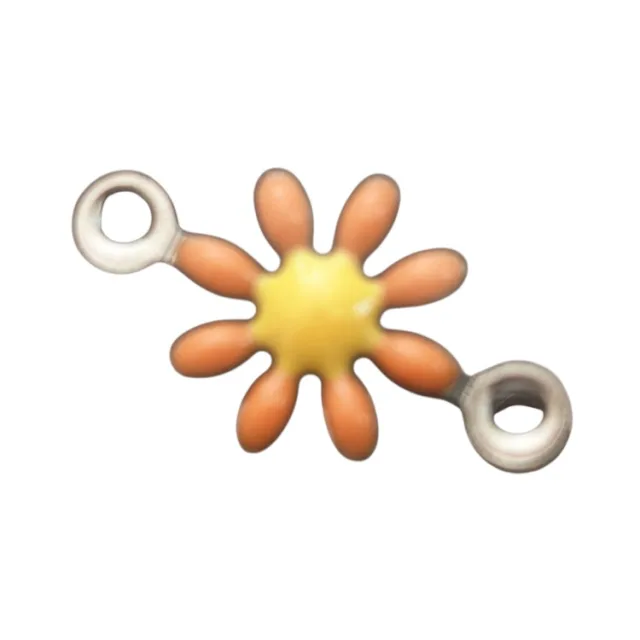 Daisy spacer in stainless steel, orange, 8x13mm
