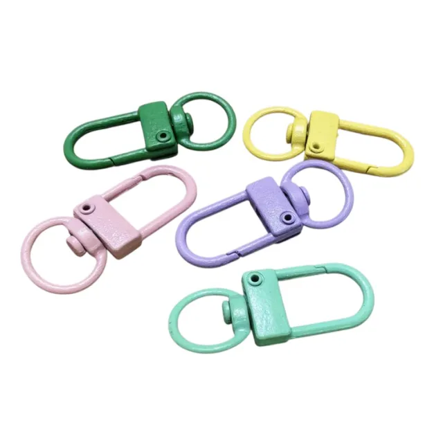 Colourful lobster claw clasp with swivel, base metal, random colour