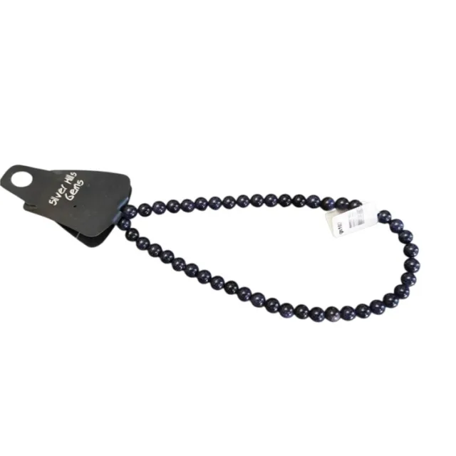 Blue Goldstone bead string, round, 8mm, 39cm