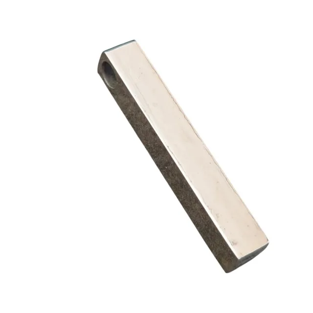 Bar pendant, stainless steel, 30 x 5 x 5mm, 3mm hole