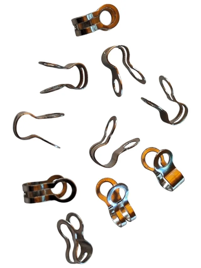10 x Ball chain crimp ends, Stainless steel, 4 x 8.2mm