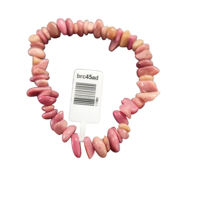 Pink Mahogany chip bracelet, stretchcord