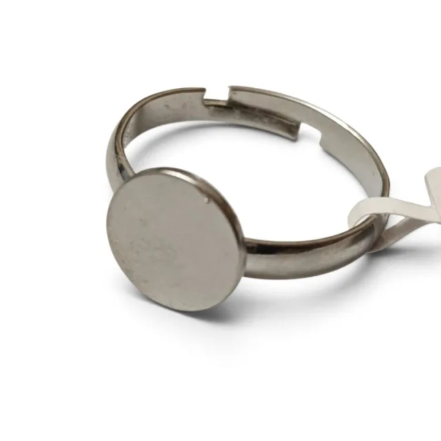 Stainless steel flat base adjustable ring, 10mm base of ring for stone