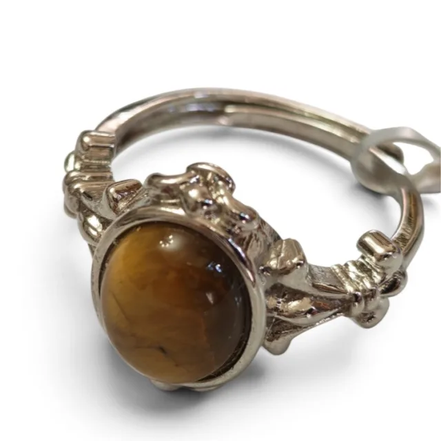 Tiger’s Eye Cabochon Dress Ring – Base Metal