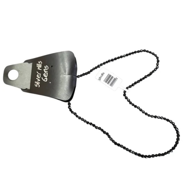 Black agate facet bead string, 3mm, 39-40cm