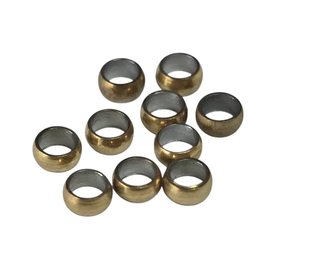10x Crimps, Stainless Steel, gold, 2mm