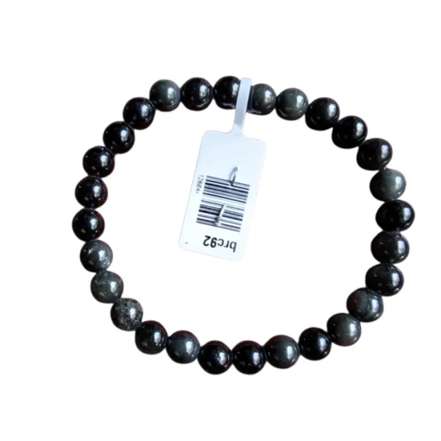 Obsidian bead bracelet 6mm