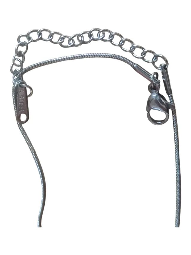 Stainless steel snake chain with lobster clasp, 0.09mm, 41.9+5cm