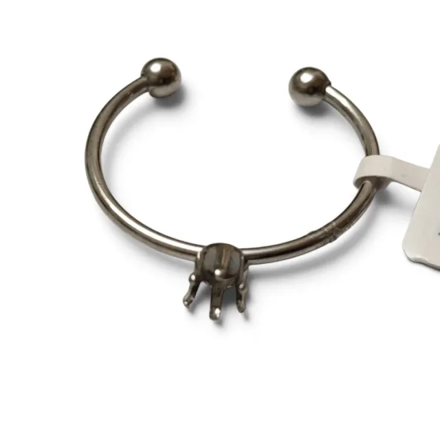 Stainless Steel Adjustable Ring, Gem mount 3mm
