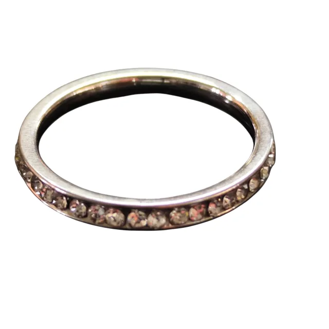 Single row of rhinestone ring, Stainless steel, assorted sizes