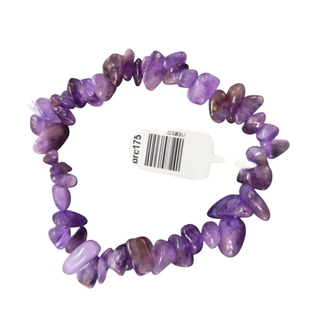 Amethyst chip bracelet, stretchcord