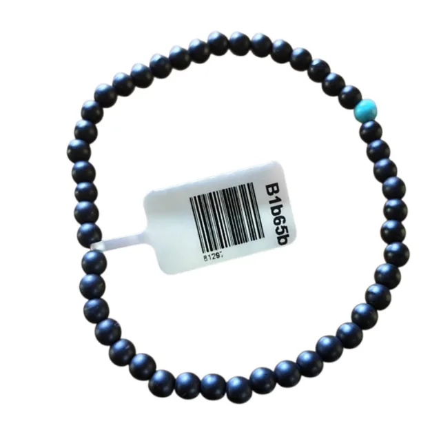 Matt Onyx bead with blue Howlite bracelet, 4mm, stretchcord