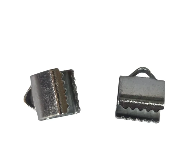 2 x Ribbon crimp, 6mm wide, Stainless steel