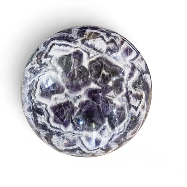 Chevron Amethyst Sphere, 13.7cm (Roughly the size of  small souvenir mini-basketball)