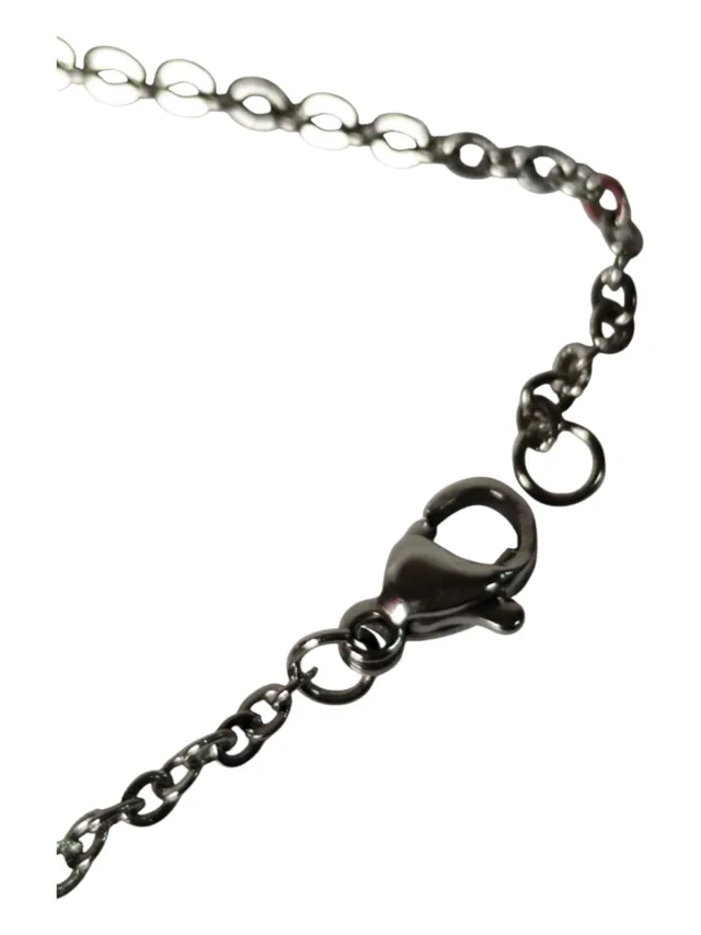 Stainless steel oval link chain w lobster clasp, 2mm, 40cm