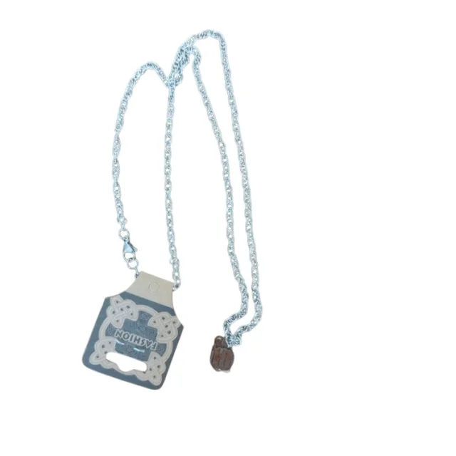 Double cable Chain with lobster clasp, Stainless steel, 3.1mm wide, 55cm