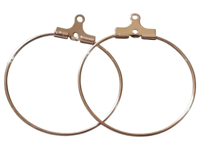 1 pair charm earring hoops, rose gold stainless steel, 22mm