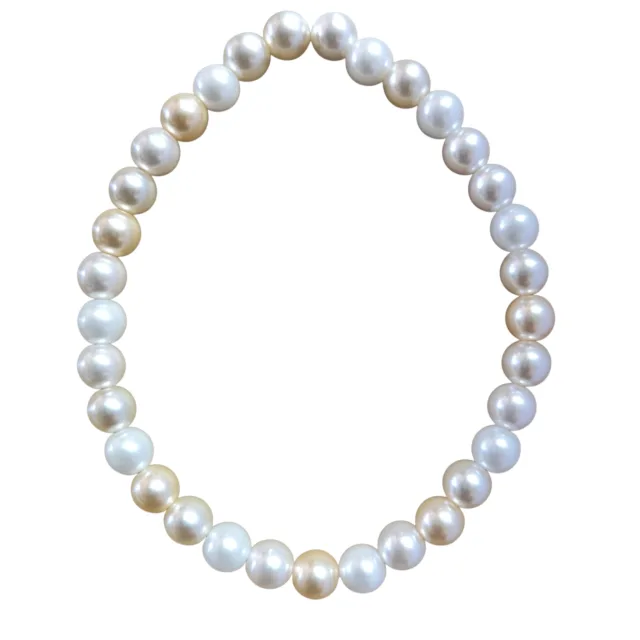 White and champagne Shell Pearl Bracelet, 6.2mm
