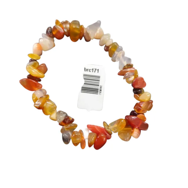 Carnelian with agate chip bracelet, stretchcord
