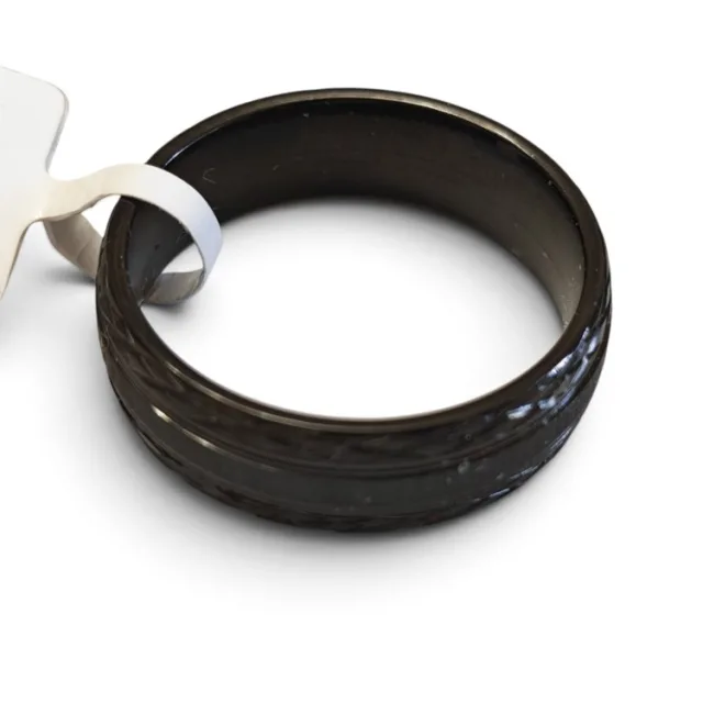 Black Stainless steel ring, size 6-13, Criss cross Design