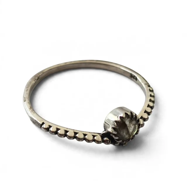 Moonstone ring in 925 silver, Round, size 7