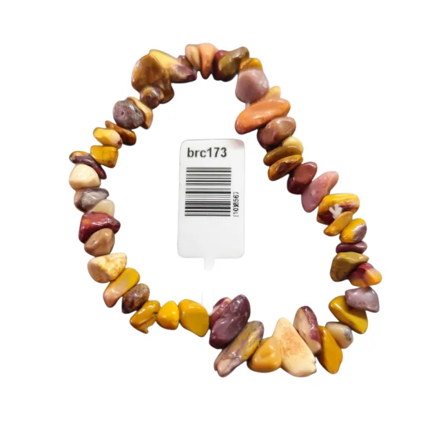Mookaite chip bracelet, stretchcord