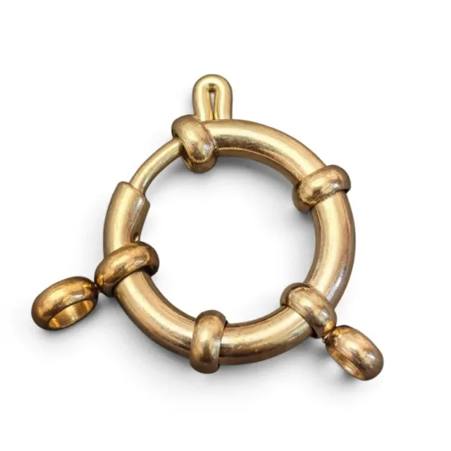 Gold colour stainless steel spring ring clasp with knot detail, 18mm