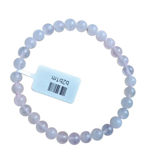 Matte Rose Quartz bracelet, round,6mm, stretch cord